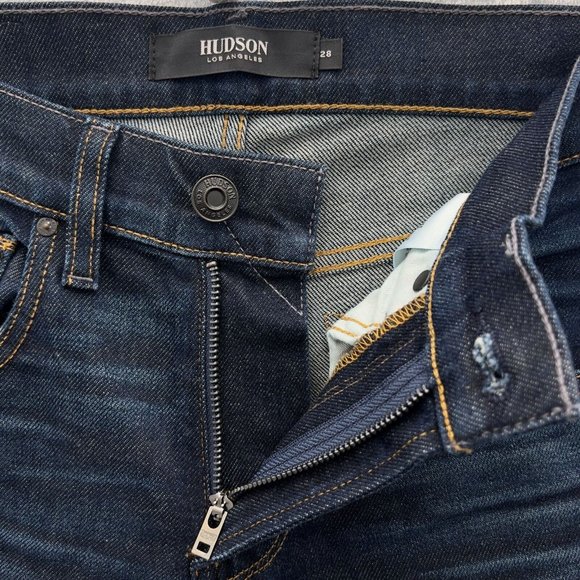 NEW HUDSON Mens Blake Slim Straight Fit Zip Fly Jeans Size 28 NWT Victory 0075 - Picture 5 of 13